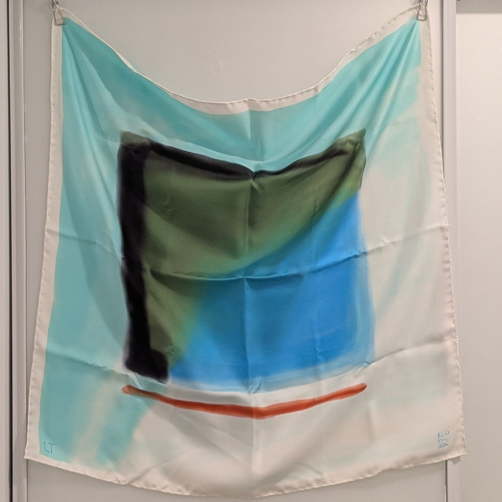 Elo de la Ruë du Can Abstract Hand-Painted Silk Scarf